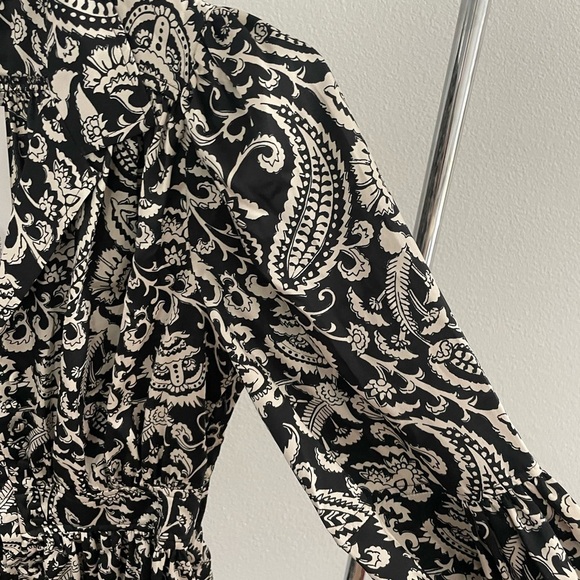 Topshop Idol Shirt Dress Black and White Paisley in Monochrome size 6 - Picture 4 of 8